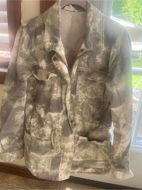 Mystree Sage and White Camouflage Utility Jacket